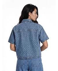 Masai Copenhagen Women's Cropped Collared Snap-Front Shacket