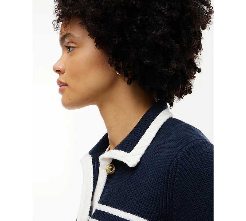 Tommy Hilfiger Women's Long-Sleeve Striped Knit Jacket