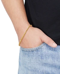Italian Silver Solid Rope Chain Bracelet in 18k Gold-Plated Sterling Silver
