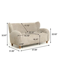 Streamdale Furniture Nordic 58" Chenille Loveseat Sofa Chair with Curved Backrest