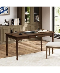Streamdale Furniture 60" Rustic Farmhouse Writing Desk with Drawer, Chestnut