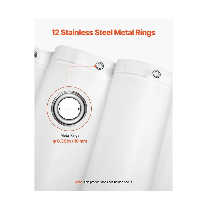 Slickblue 2 Pack Peva Shower Curtain Liners with 3 Magnets