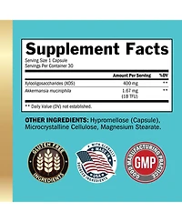 BioSchwartz Akkermansia Muciniphila Supplement with Prebiotic and Postbiotic, 30 Capsules