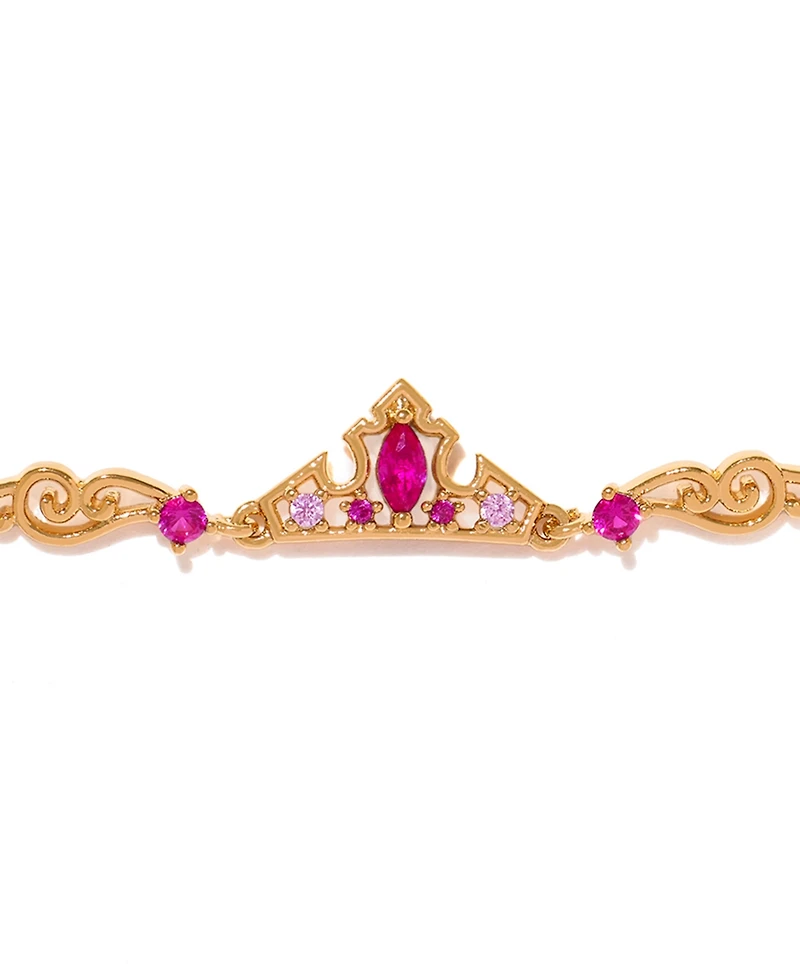 Girls Crew Crystal Disney Princess Sleeping Beauty Aurora Crown Bracelet