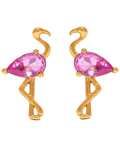 Girls Crew Crystal Flamingo Stud Earrings