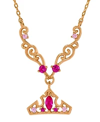 Girls Crew Crystal Disney Princess Sleeping Beauty Aurora Crown Necklace