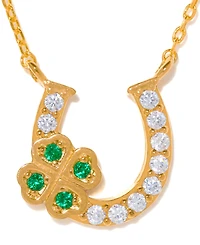 Girls Crew Gold-Plated Crystal Lucky Charm Necklace