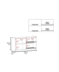 Fm Furniture Verona Wall-Mounted Kitchen Storage Cabinet with Integrated Dish Rack and Four Doors
