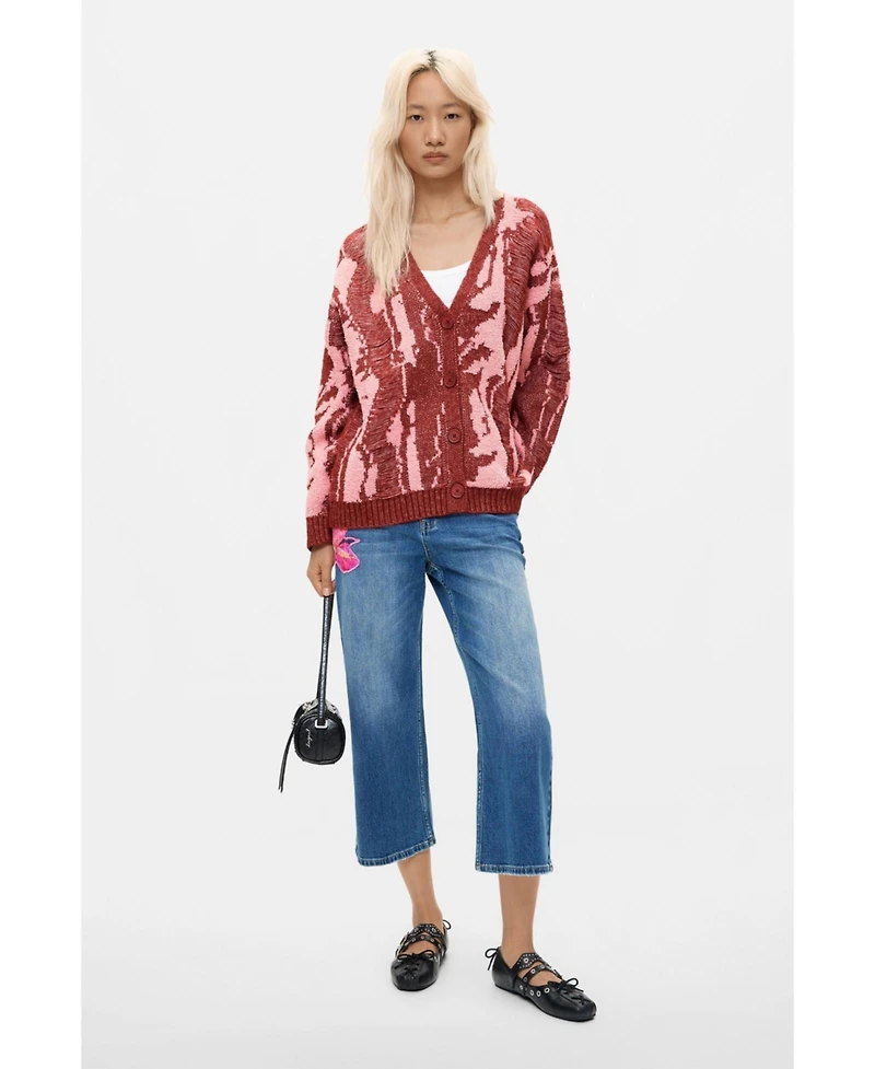 Desigual Women's Chunky-Knit Long-Sleeve Cardigan