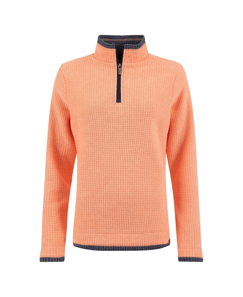 Weird Fish Women's Beye Quarter Zip Grid Fleece Mock Neck Pullover