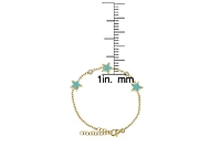 Lily Nily Enamel Stars and Cubic Zirconia Bezel Station Chain Link Bracelet in 14K