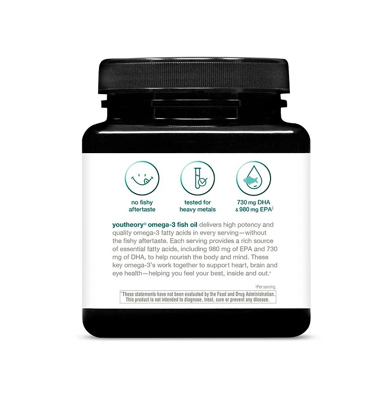 Youtheory High Potentcy Omega-3 Fish Oil, 60 Soft Gels 30 Day Supply