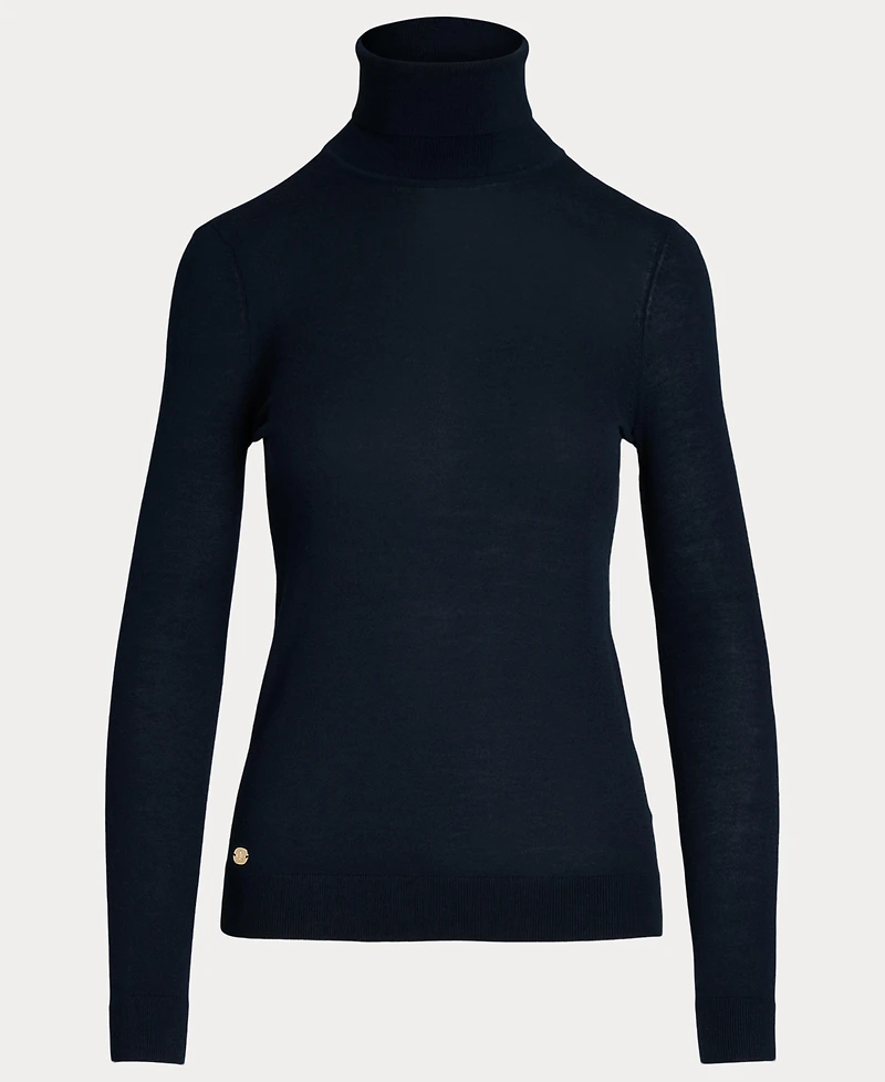 Lauren Ralph Women's Modal-Silk Blend Slim-Fit Turtleneck Sweater