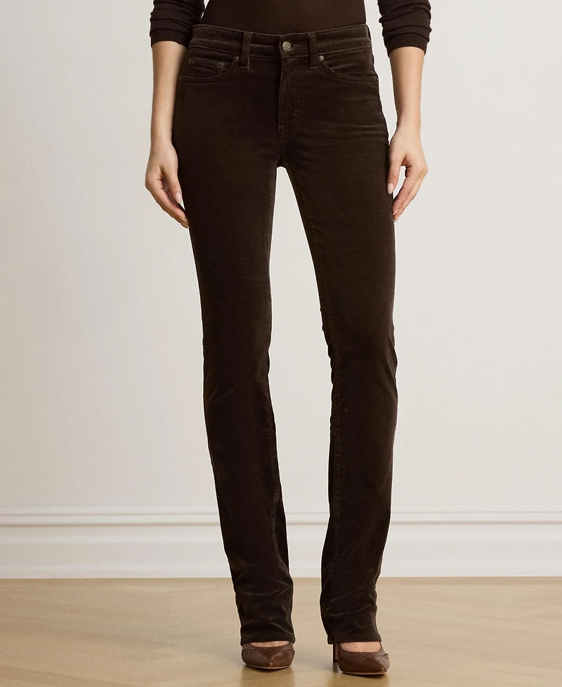 Lauren Ralph Women's Mid-Rise Slim-Straight Corduroy Pants