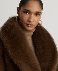 Lauren Ralph Women's Faux-Fur Shawl-Collar Coat