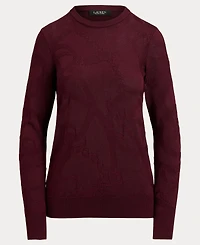 Lauren Ralph Women's Belting-Motif Slim-Fit Cotton-Blend Sweater