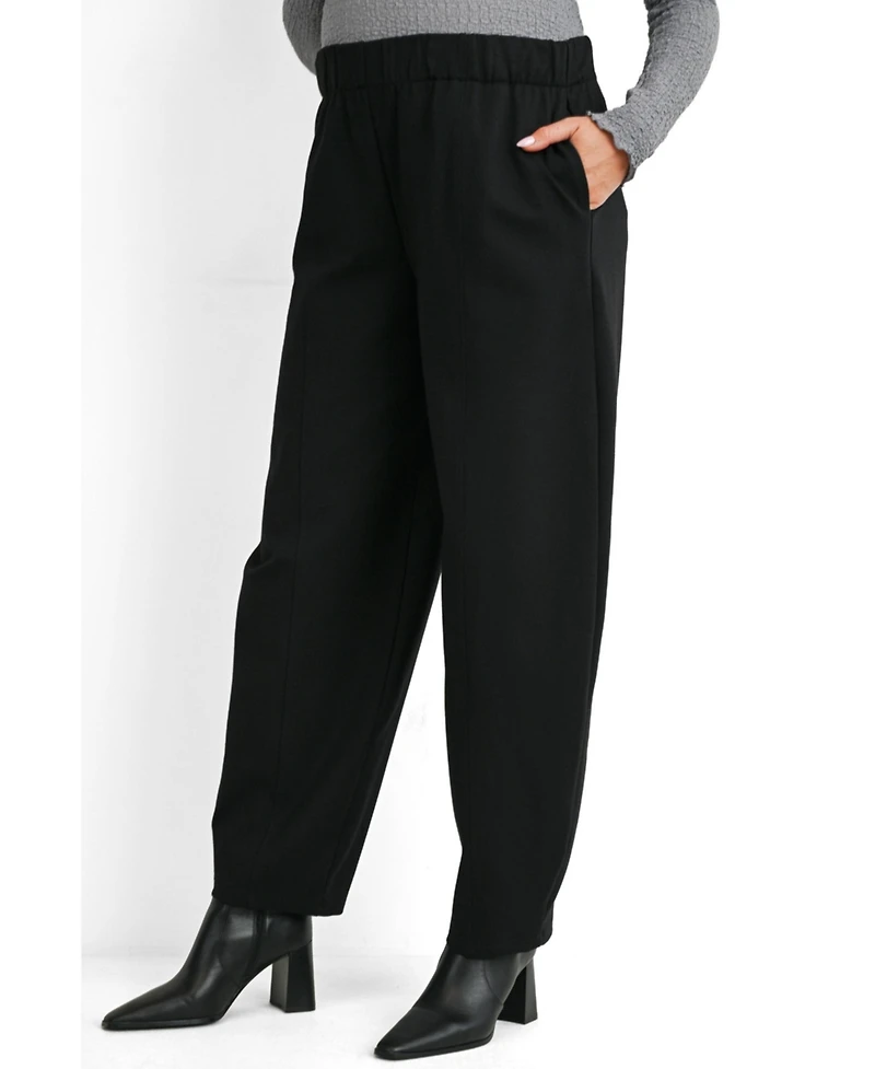 Hello Miz Maternity Pull-On Barrel-Leg Pants