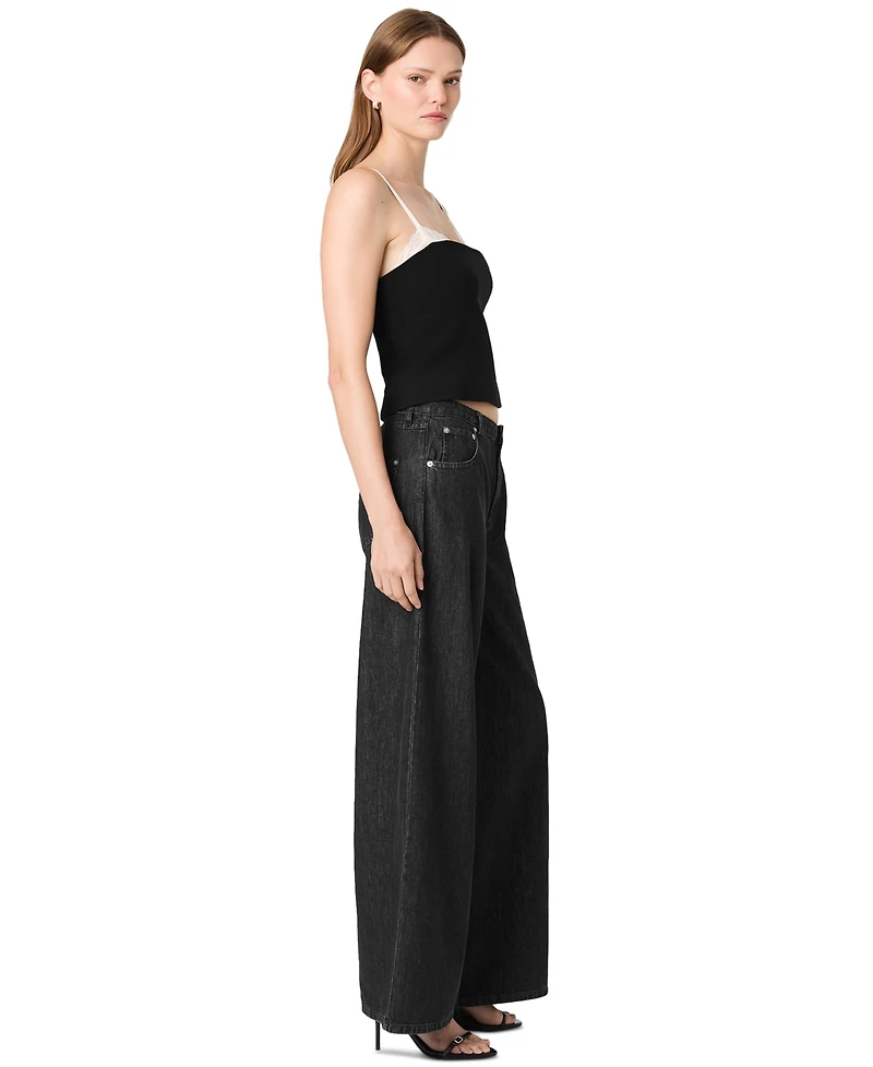 French Connection Women's Azra Sleeveless Square Neck Lace Camisole