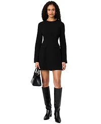 French Connection Women's Azra Long-Sleeve Jewel Neck A-Line Mini Dress