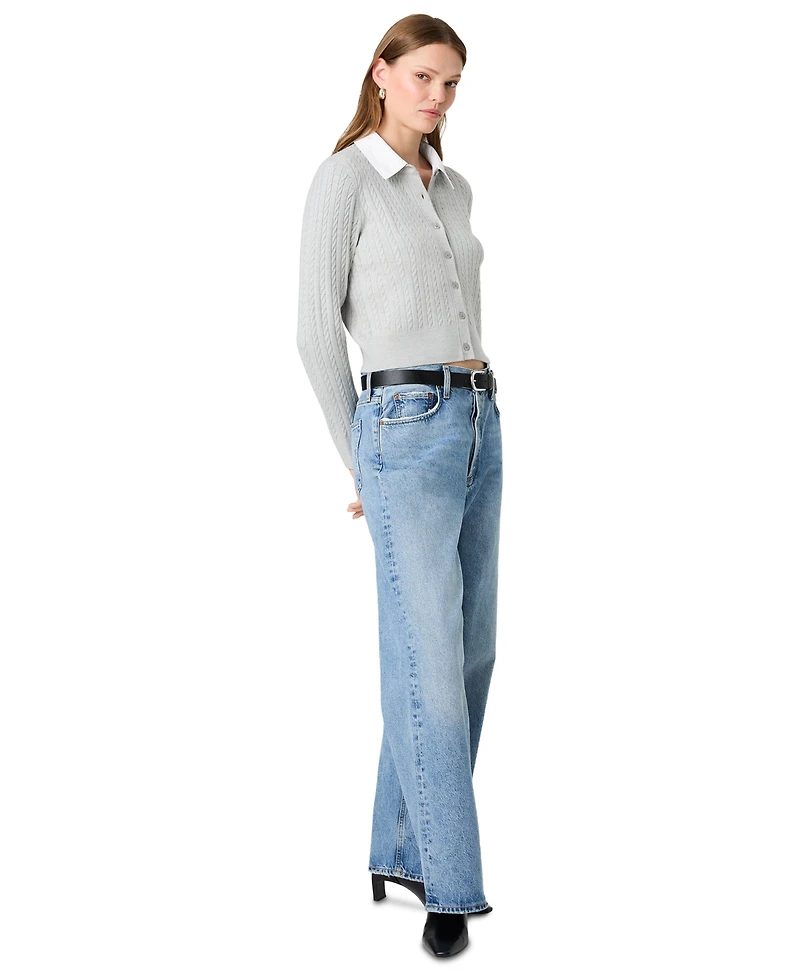 French Connection Women's Cable-Knit Collared Cardigan