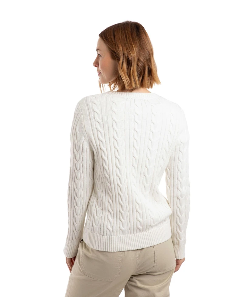 Weird Fish Women's Amberise Crew Neck Cable Knit Jumper