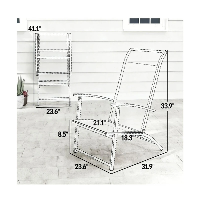 Mountaintop A set of 2 outdoor dining chairs, armchair, folding chair, terrace chair, camping chair, garden chair