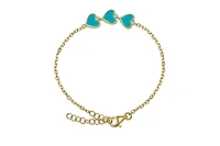 Lily Nily Enamel Multi Hearts Chain Link Bracelet in 14K