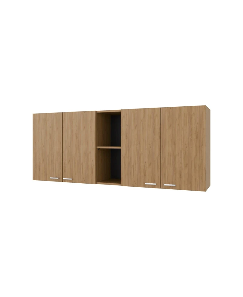 Fm Furniture MIlano Wall-Mounted Kitchen Storage Cabinet with Open Shelving