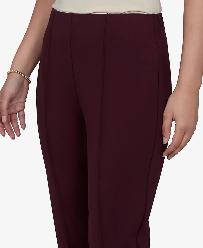 Ruby Rd. Petite Hollywood Waist Pull-On Ponte Straight Pants