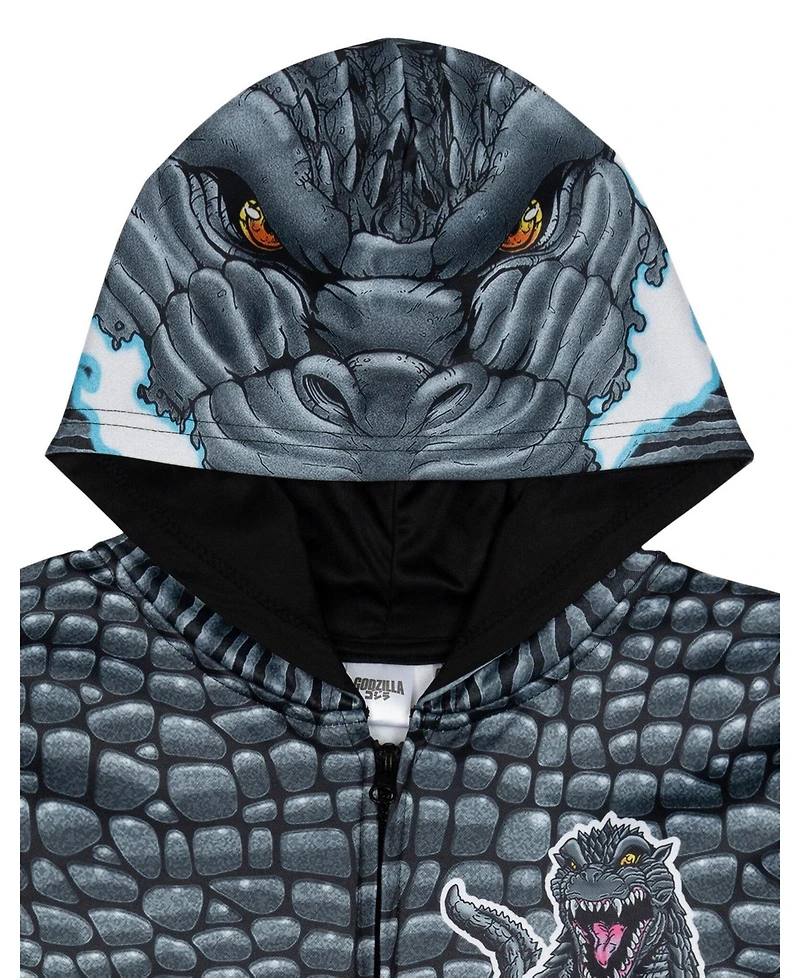 Godzilla Boys' 5-16 Cosplay Fleece Zip-Up Hoodie