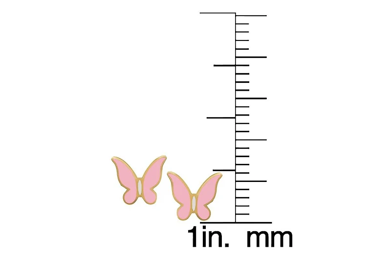 Lily Nily Girls Butterfly Stud Earrings in 14K