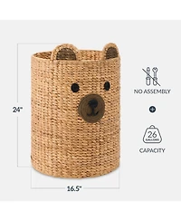 Best Choice Products Kids Large Bear Laundry Hamper, Handwoven Basket, Nursery and Kids Room Storage, 26 Gallon