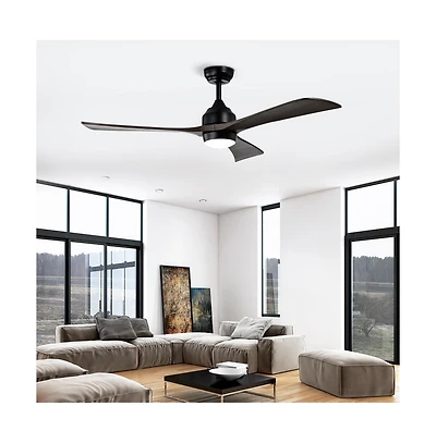 Sofucor 52-in Modern Led Ceiling Fan with Lights and Remote Control Included 3-Blade