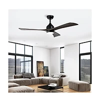 Sofucor 52-in Modern Led Ceiling Fan with Lights and Remote Control Included 3-Blade