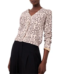 Mint Velvet Women's Leopard Print Scallop Trim Cardigan