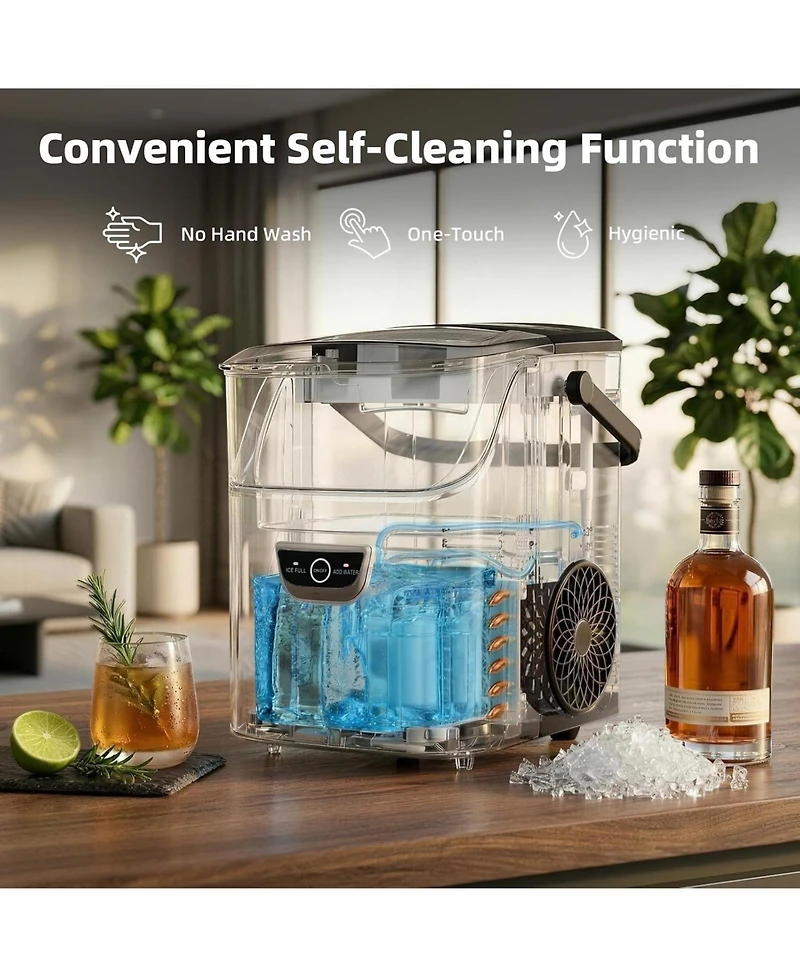 Cowsar Countertop Nugget Ice Maker 35 Lbs Per Day Self Cleaning