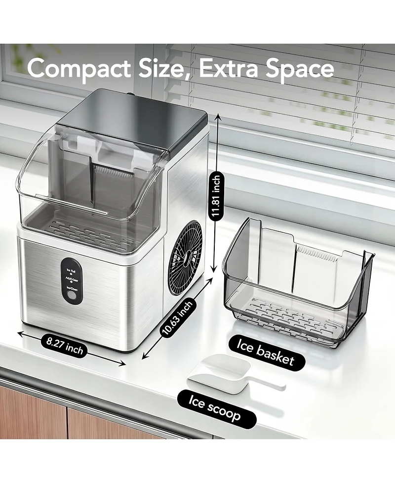 Cowsar Nugget Ice Maker 35 Lbs Per Day Self Cleaning