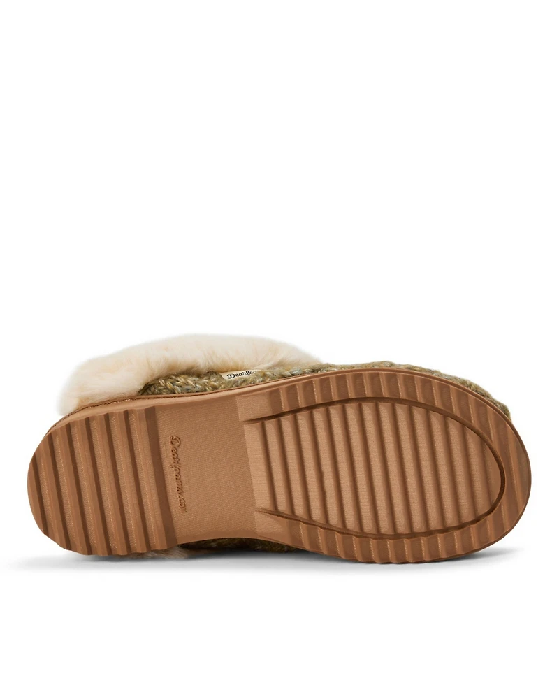 Dearfoams Women's Nicki Knit Scuff Cable Slippers