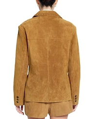 Central Park West Women's Odessa Studded-Leather Boyfriend Blazer