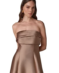 Donna Karan New York Women's Strapless Pleated Mikado Gown