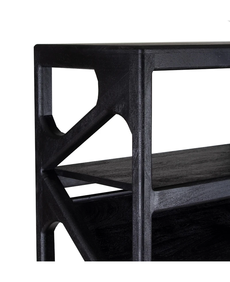 Porter Designs Canberra Solid Mango Wood Bookcase, Black