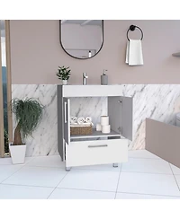 Tuhome Velloc 24"" Bathroom Vanity White White Mdf