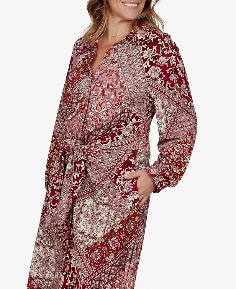 Ruby Rd. Plus Victorian Long-Sleeve Midi Shirt Dress