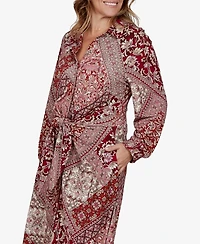 Ruby Rd. Plus Victorian Long-Sleeve Midi Shirt Dress