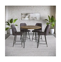 Jofran Mid-Century Modern Faux Leather Upholstered Counter Height Barstool (Set of 2