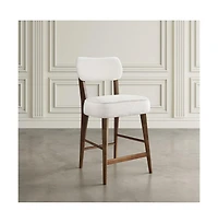Jofran Wes Mid-Century Modern Boucle Upholstery Counter Barstool (Set of 2