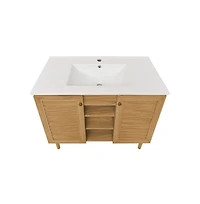 Swiss Madison Bron 36" Freestanding Bathroom Vanity in Golden Oak with Sink Top