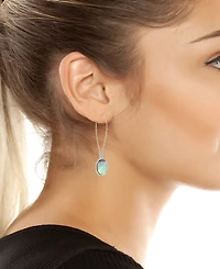 Robert Lee Morris Soho Black Lip Imitation Pearl Disc Dangle Earrings