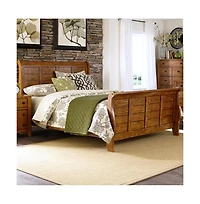 Liberty Furniture Industries, Inc Grandpas Cabin King Sleigh Bed in Aged Oak