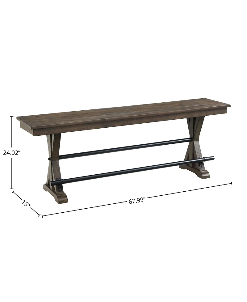 Intercon Backless Counter Bench, 68"" in Brushed Charcoal